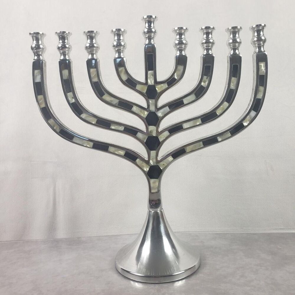 Simplydesignz Menorah Blue 9-Branch Hanukkah Candle Holder Metal w/ Box 70-880